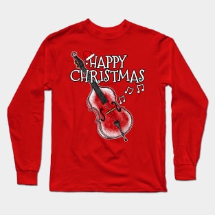 Christmas Double Bass Bassist Musician Xmas 2022 Long Sleeve T-Shirt